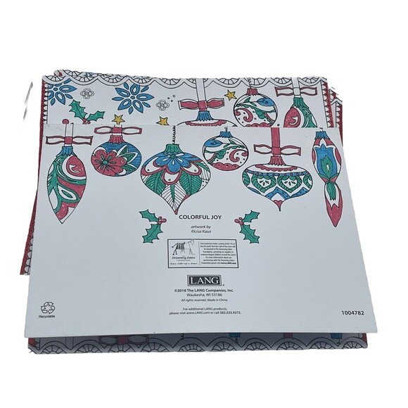 Lang Coloring Christmas Cards Joy The World 18 Cards - Picture 2 of 7